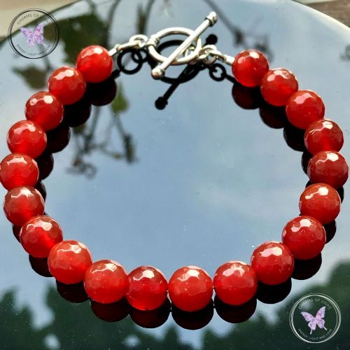 Carnelian Healing Bracelet With Silver Toggle Clasp